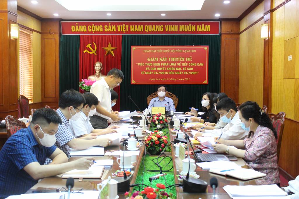 Đoàn ĐBQH tỉnh Lạng Sơn giám sát chuyên đề thực hiện Pháp luật về tiếp công dân và giải quyết khiếu nại, tố cáo trên địa bàn tỉnh