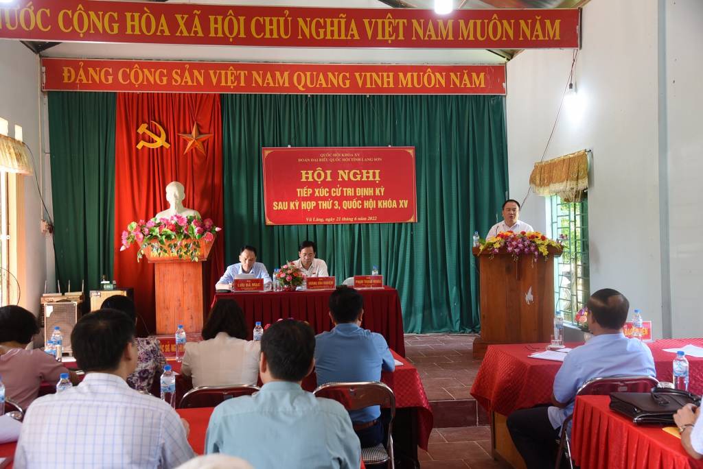 Đoàn đại biểu Quốc hội tỉnh tiếp xúc cử tri sau kỳ họp thứ 3, Quốc hội khoá XV tại cáccụm xã trên địa bàn huyện Bắc Sơn