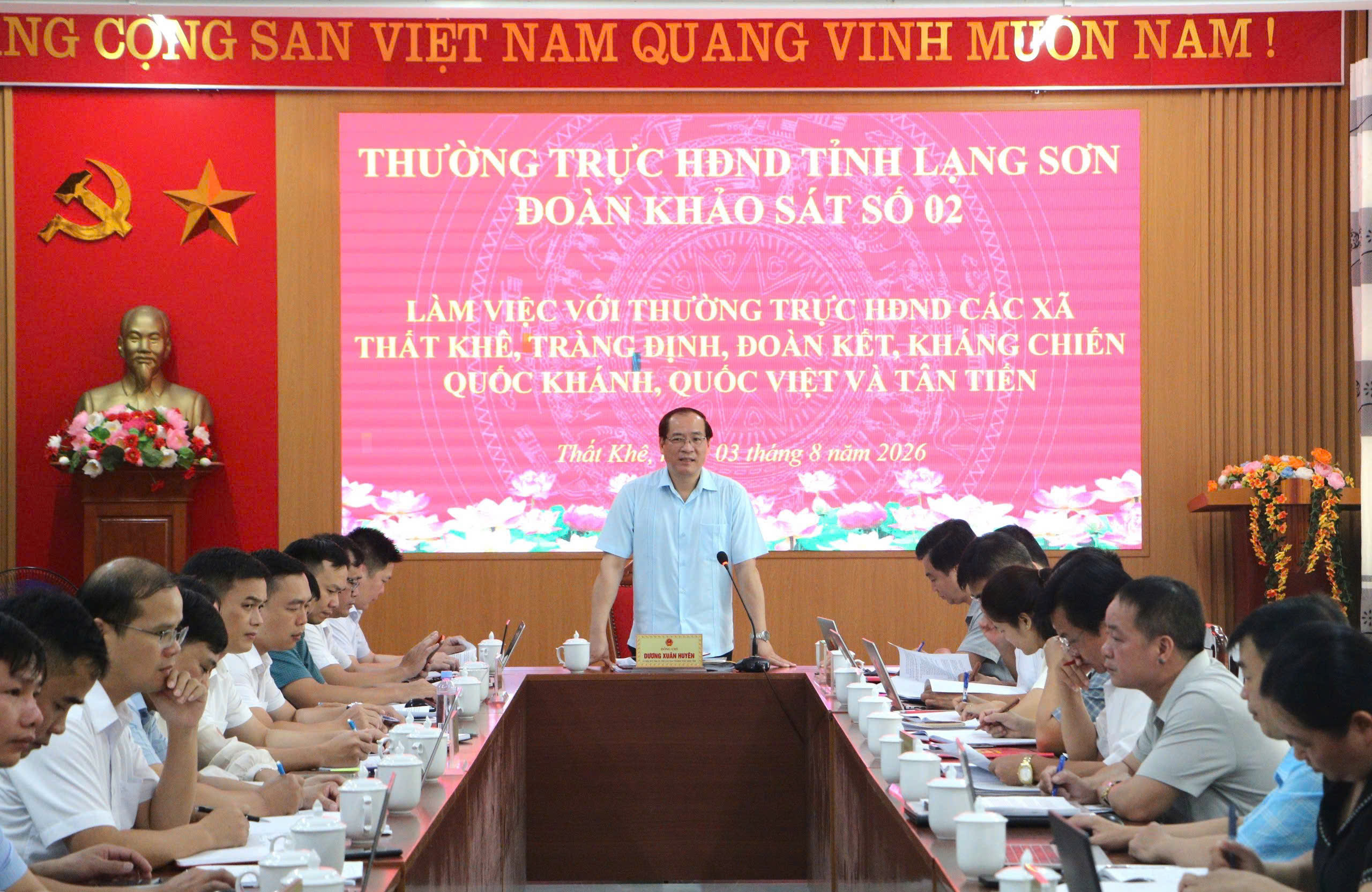 Thường trực HĐND tỉnh làm việc với Thường trực HĐND các xã tại xã Thất Khê