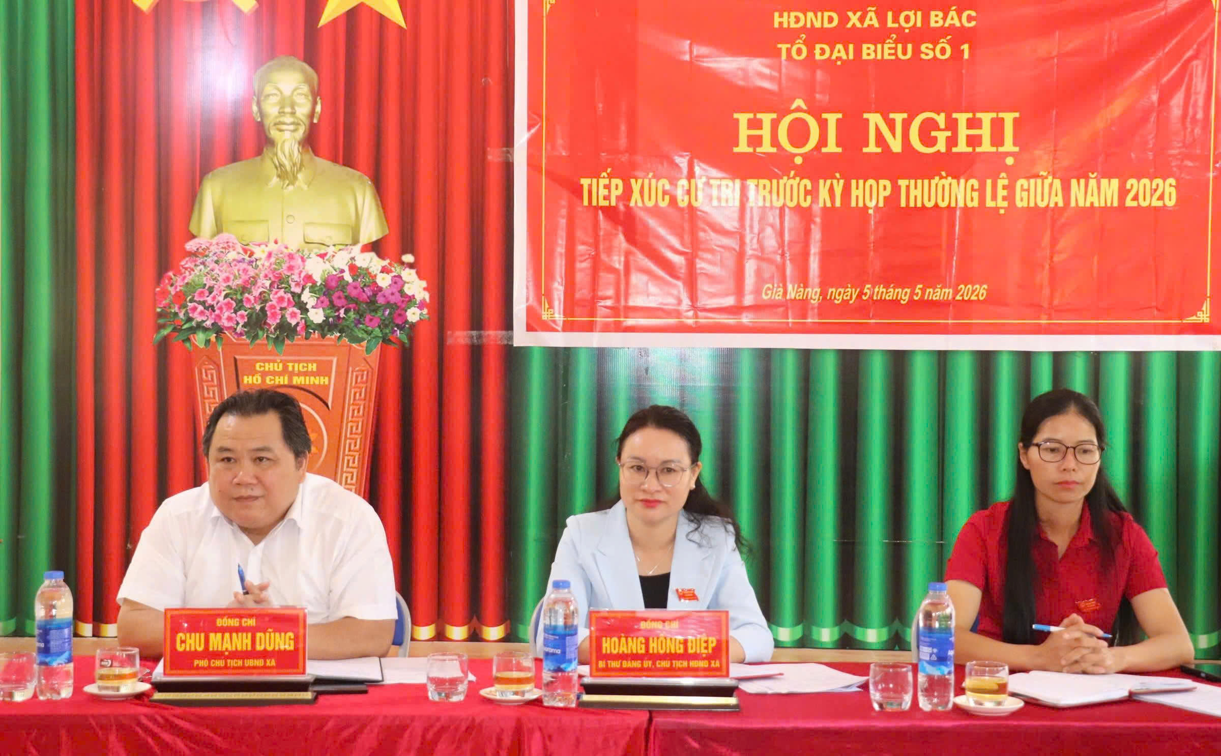 Đại biểu Hội đồng nhân dân xã Lợi Bác khóa XXI, tổ chức tiếp xúc cử tri trước kỳ họp thường lệ giữa năm 2026